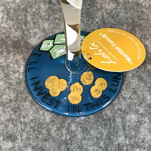 Martini Glass "Love My Martini" Hand Painted 7 OZ Glass Artist Lolita - Picture 7 of 12